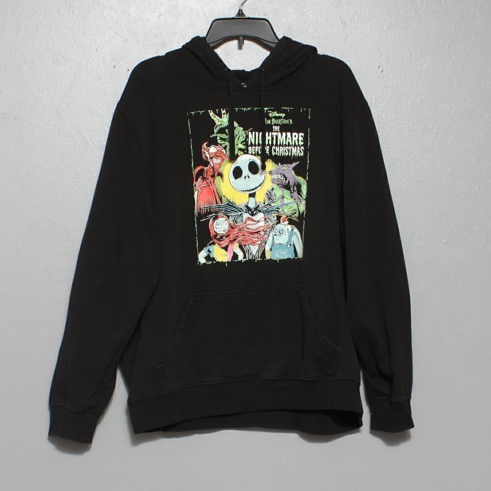 Hot topic Nightmare Before Christmas Jack Skeleton black hoodie sweatshirt